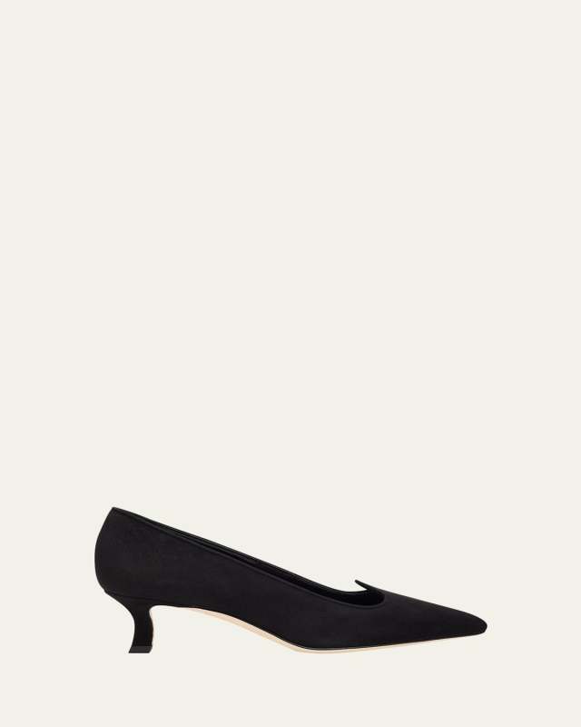 Euridi Suede Kitten-Heel Pumps